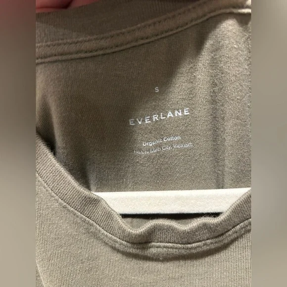 Everlane The Organic Cotton Waisted Dress Olive color Midi , size Small - Picture 9 of 11